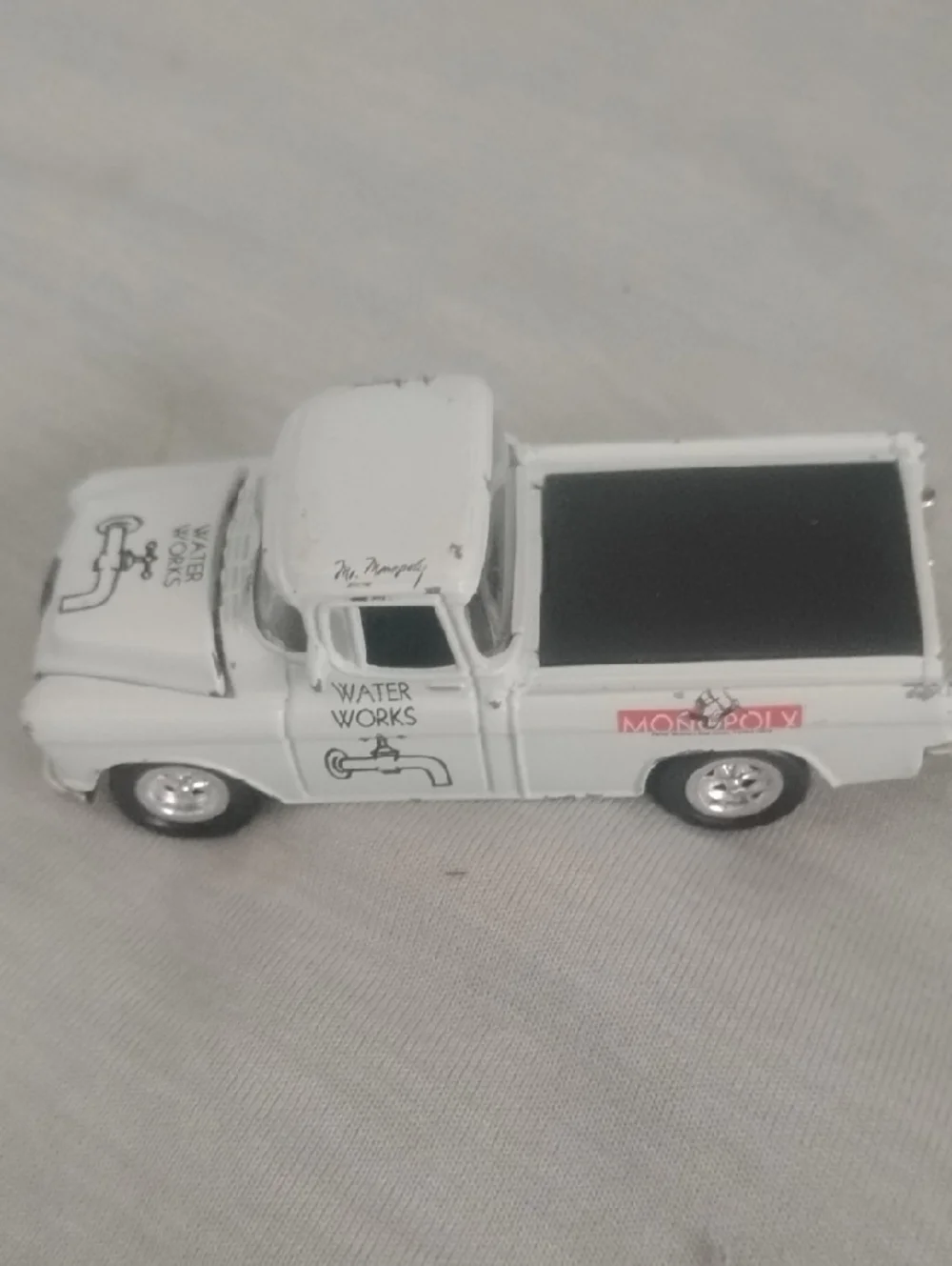 Water Works White Toy Truck - Monopoly Collectible